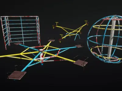 Old Playground Low-poly 3D model