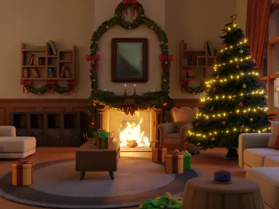 Christmas Decoration Warm Scene Bundle Pack 3D model