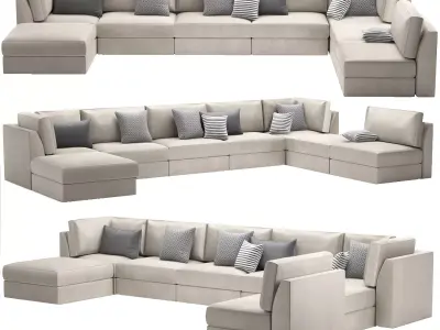 FRANCO II CLASSIC 8 PIECE SECTIONAL 3D model