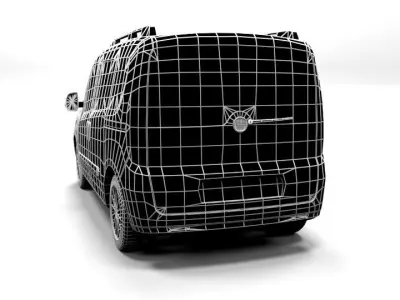 FIAT DOBLO PASSANGER LOWPOLY Low-poly 3D model