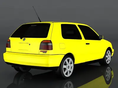 Volkswagen Golf GTI  Low-poly 3D model
