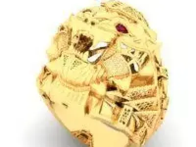 lion head ring b 3D model