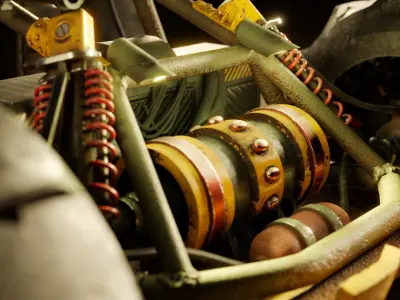 Dune Buggy Rigged Low-poly 3D model