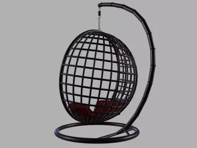 Outdoor Hanging Swing Chair  For Garden Exterior 3D Model 3D model