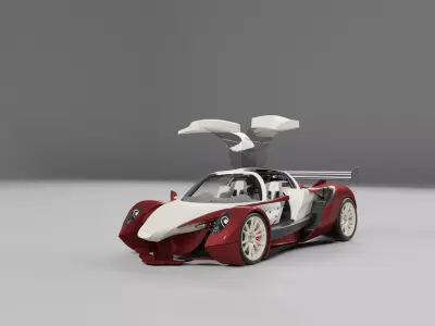 Lemsis v12 super sports racing car concept design 3D model