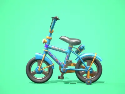Game Ready Cartoony  Bicycle  Low-poly 3D model