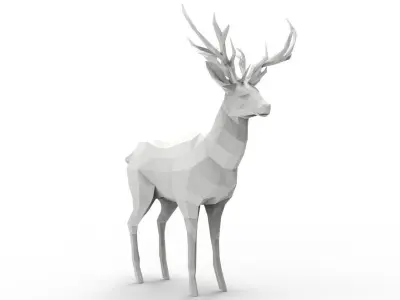 Lowpoly Animal - deer Low-poly 3D model
