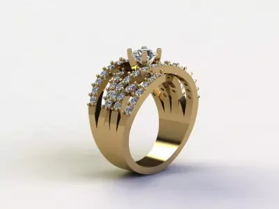 Women Solitaire ring 2020 popular model cad file  R101 Free 3D model