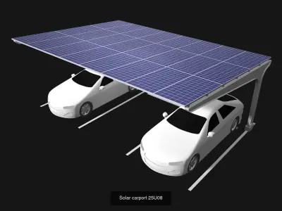 Solar carport set 02 3D Model Pack