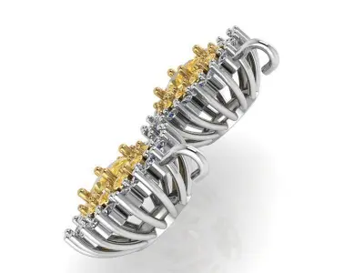 Oval Cluster Earring 1370 3D print model