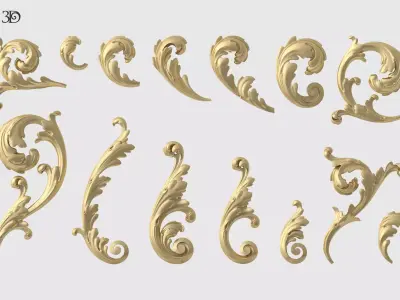 Acanthus Leaf Set 3D print model