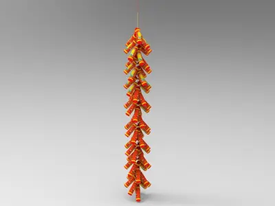 New Year Firecracker 3d Low-poly 3D model