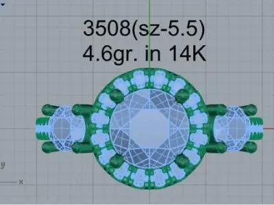 Round Halo Ring 3508 3D print model