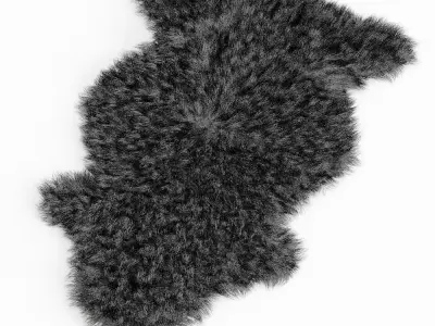 Bedside Sheepskin Rug 04 3D model