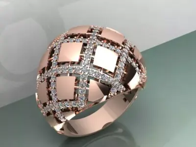 diamond ring  3D print model 11