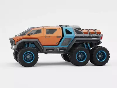 Futuristic Off-Road Vehicle Low-poly 3D model