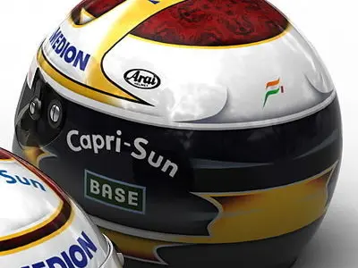 Helmet F1 2009 Adrian Sutil 3D model