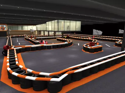 Racing track Low-poly 3D model