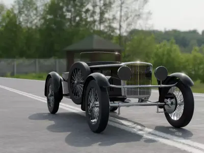 Frazer Nash Old car   Low-poly 3D model