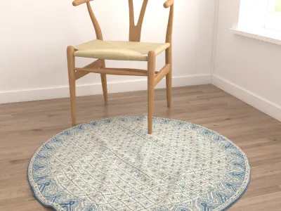 Round Rug Set 171 3D model