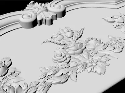 Central decor ornament for furniture 3D model 1044