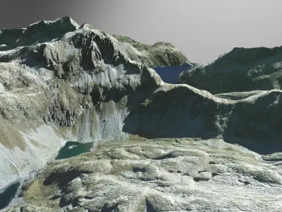 Mountain Range in Southern France Free 3D model