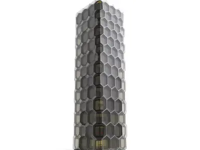 Hexagonal Tower model pack Low-poly 3D model