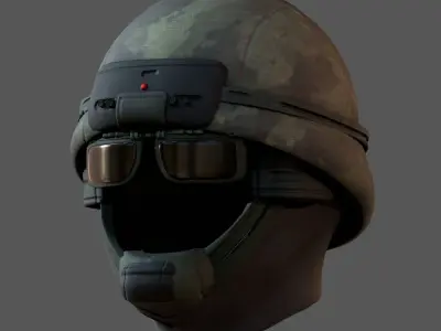 Gas mask helmet 3d model scifi Low-poly   Low-poly 3D model