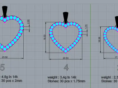 HEART PENDANT LOVESIGN - Diamonds Valentines Day 3D print model