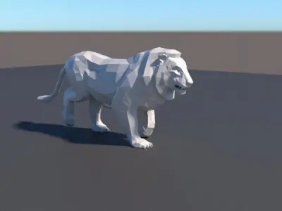 lowpoly lion 3D model