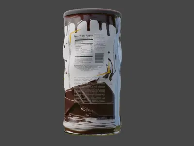 Metal can - Chocolate Powder Low-poly 3D model