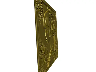Japanese anime girl with flowers5 CNC 3D model 3D print model