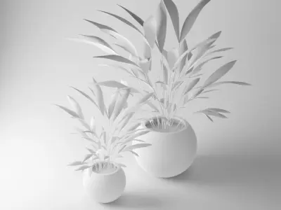 Home pot plant - palm decoration for interior design 3D model