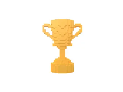 Voxel Trophy v1 002 Low-poly 3D model