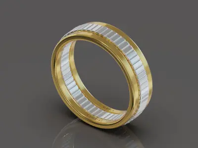 modern men gold or silver ring  3D model