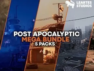 Post Apocalyptic MegaBundle Low-poly 3D model