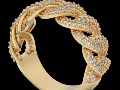 Lux ring silver gold jewelry printable 3D model 3D print model