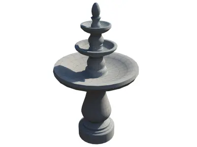 Medieval Fountain Low-poly 3D model