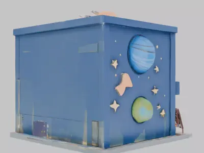 Galactic Book Nook Diorama Low-poly 3D model