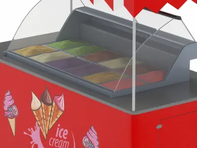 Ice Cream Cart red 3D model