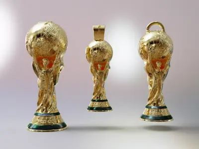 FIFA world Cup Pendant Keychain Earring 3D print model