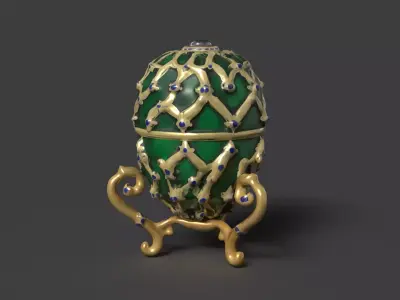 Russia Faberge egg  Low-poly 3D model