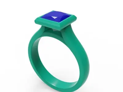 Bezel Engagement Ring  04 3D print model