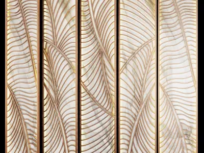 Partition palm leaf pattern 3D model
