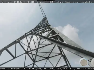 Transmission Tower 32 Meter Low-poly 3D model