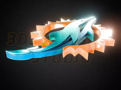 Miami Dolphins logo - Cinematic - 3D print 3D model