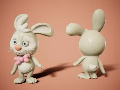 Easter Rabbit Low-poly 3D model