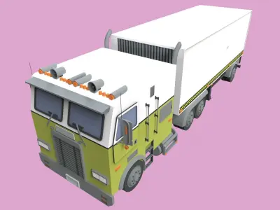 Lowpoly Big Truck Low-poly 3D model