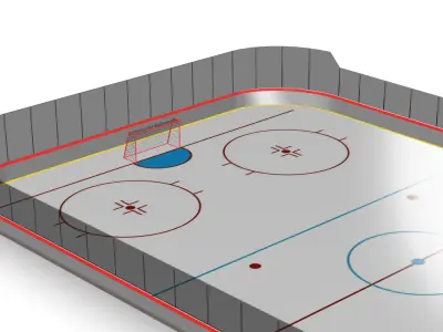 Ice hockey rink 3D model