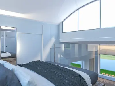 Two  level modern interior appartment 3D model